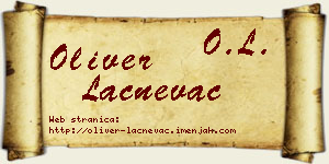 Oliver Lačnevac vizit kartica